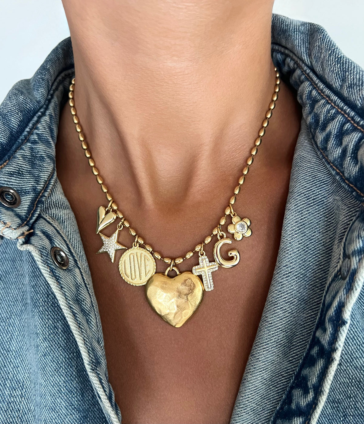 CUSTOM - ANTIQUED CHARM NECKLACE
