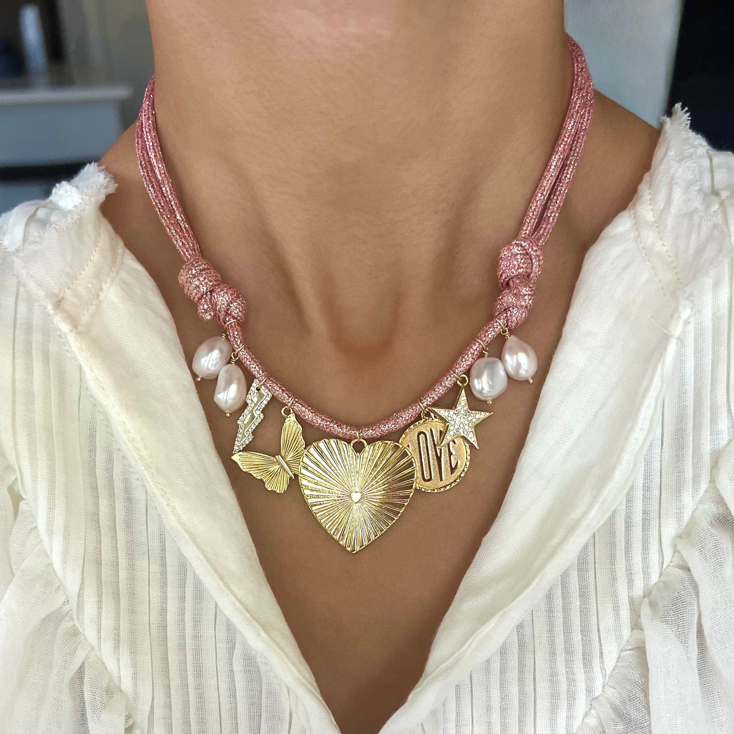 Sunburst Heart + pink glitter