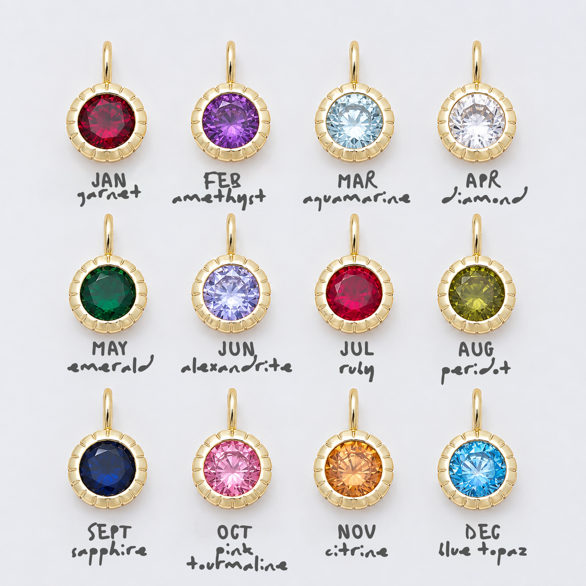 THE BIRTHSTONE CHARM NECKLACE