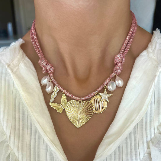 Sunburst Heart + pink glitter