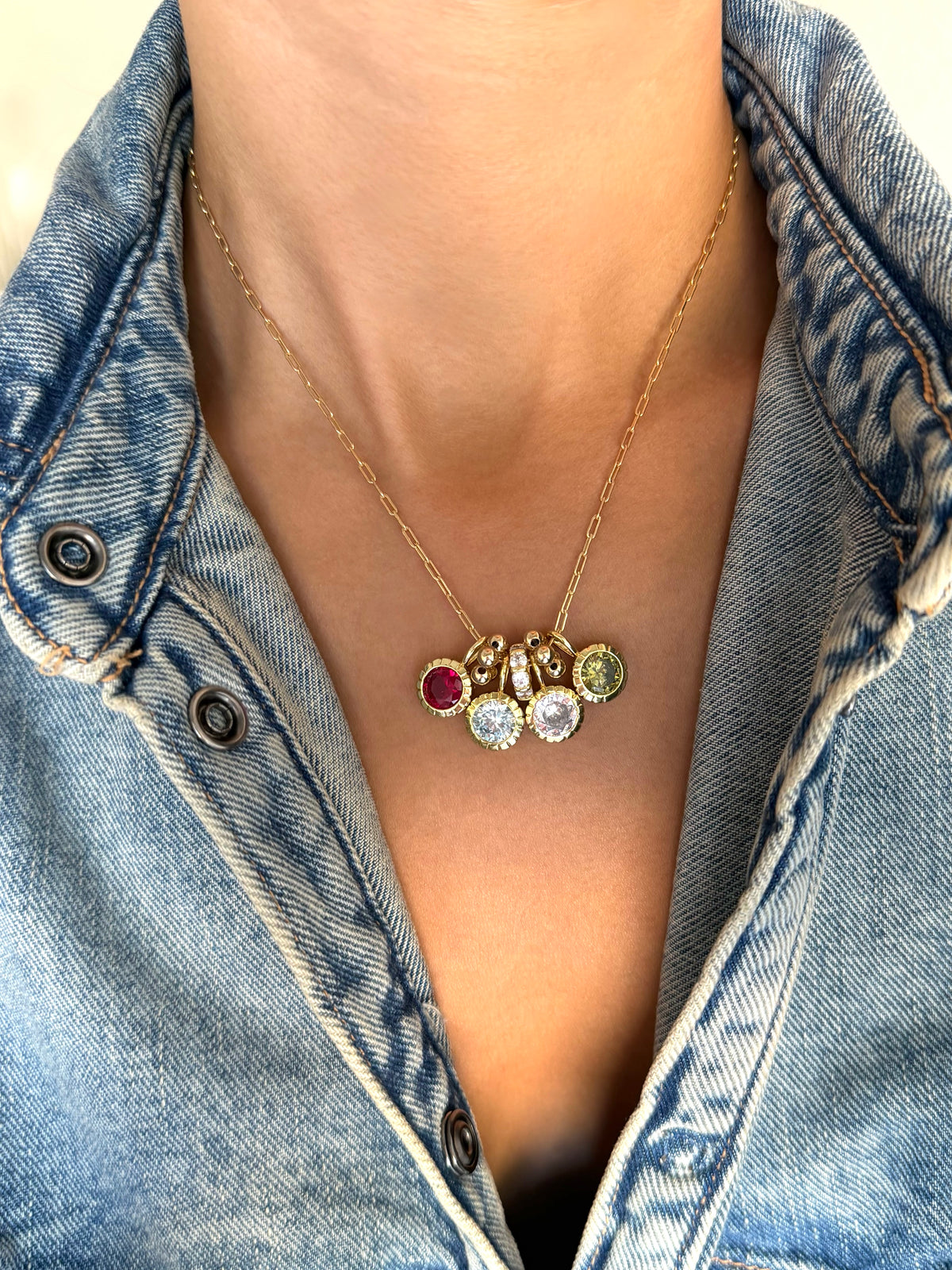 THE BIRTHSTONE CHARM NECKLACE